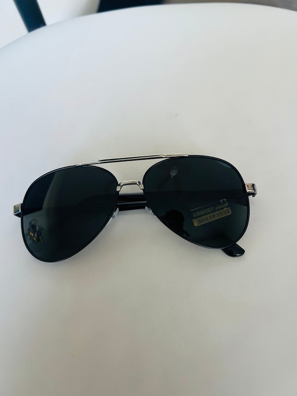 Classic Black Aviator Sunglasses - Silver Frame